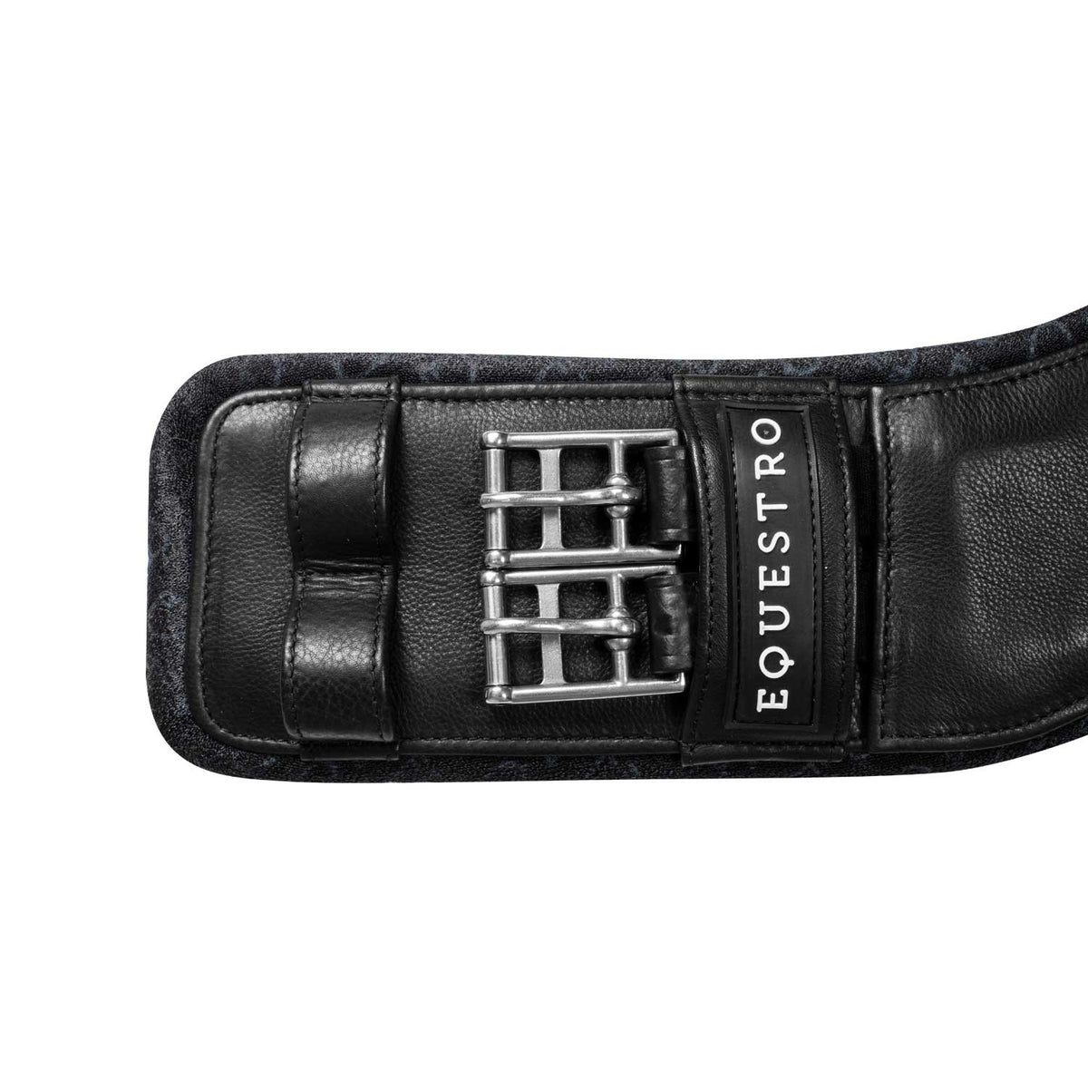 Equestro Shaped Dressage Girth In Leather With Engraved Logo