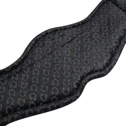 Equestro Shaped Dressage Girth In Leather With Engraved Logo