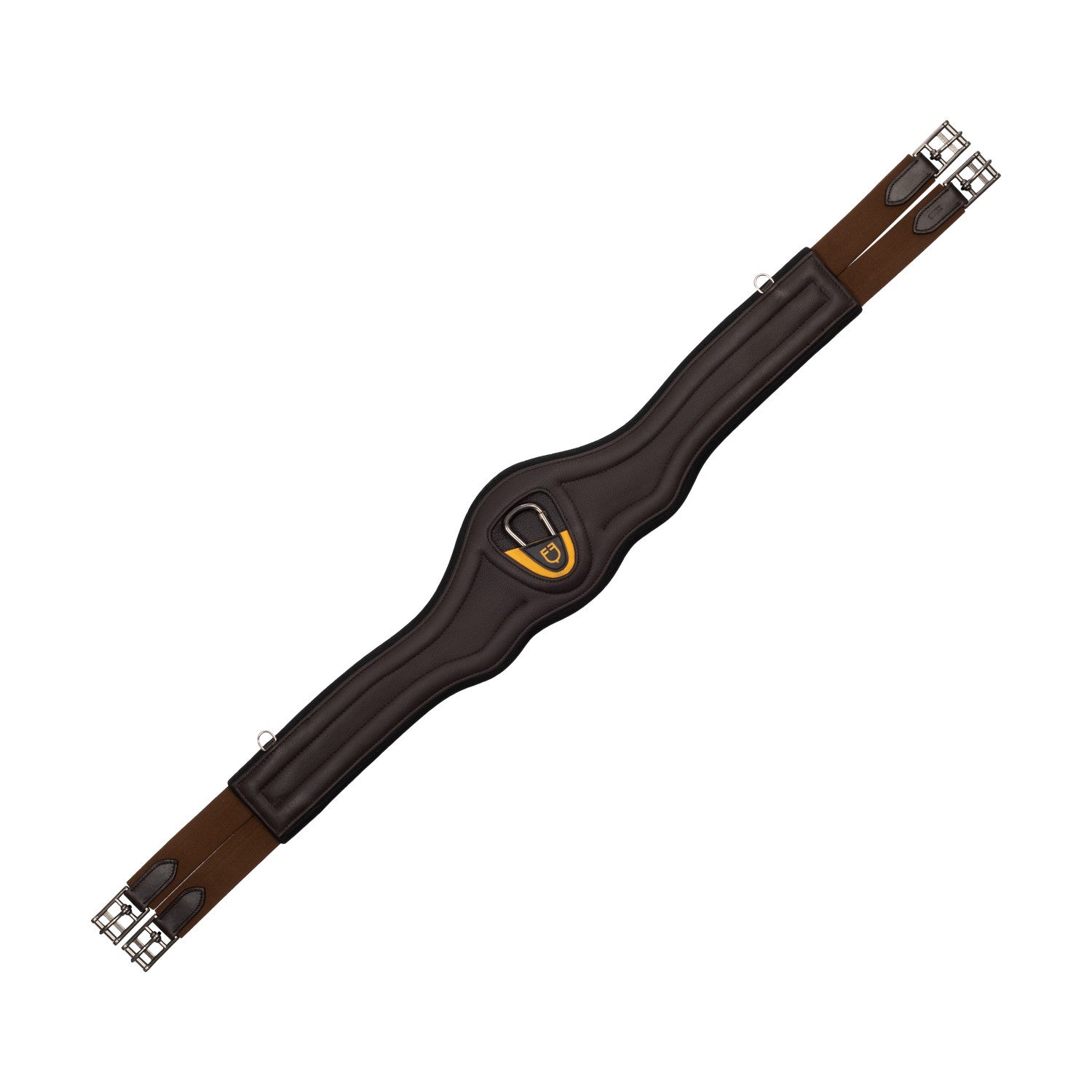 Jumping girth contoured leather.