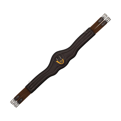 Jumping girth contoured leather.