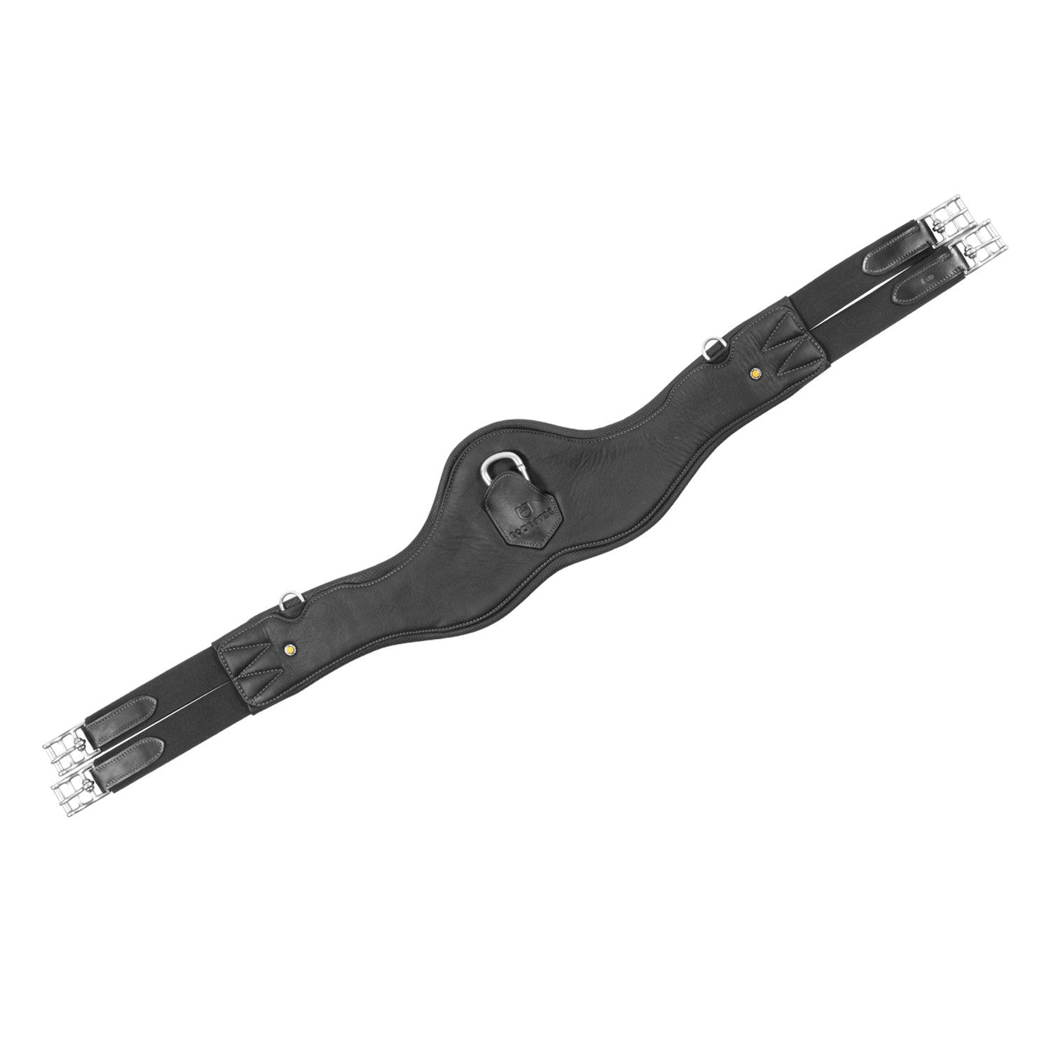 Shaped leather jumping girth.