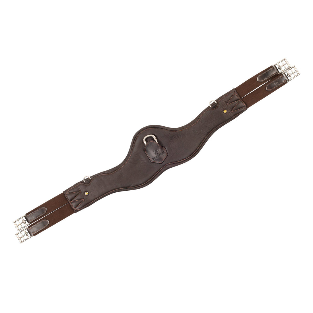 Shaped leather jumping girth.