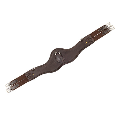 Shaped leather jumping girth.