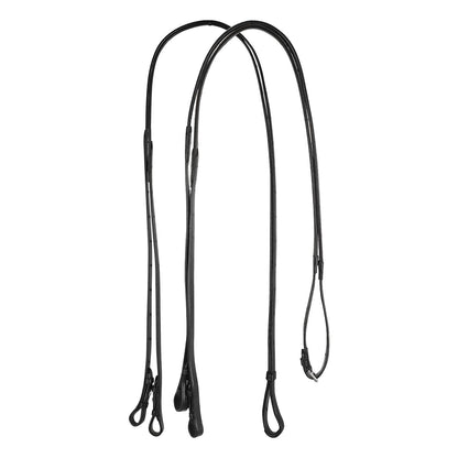 Dressage leather double reins.