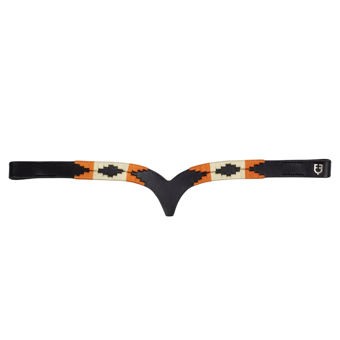 Leather browband with navajo decoration.