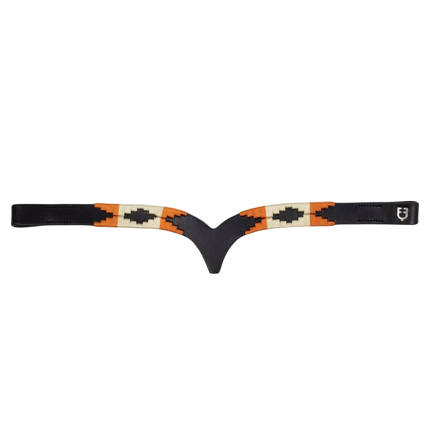 Leather browband with navajo decoration.
