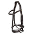 Anatomical bridle contrast stitching.