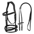 Anatomical bridle with logo.