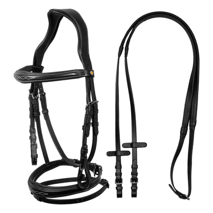 Bridle in soft stitched leather.