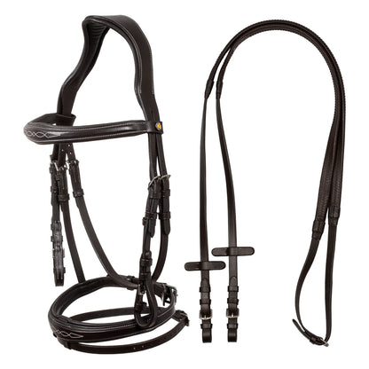 Bridle in soft stitched leather.