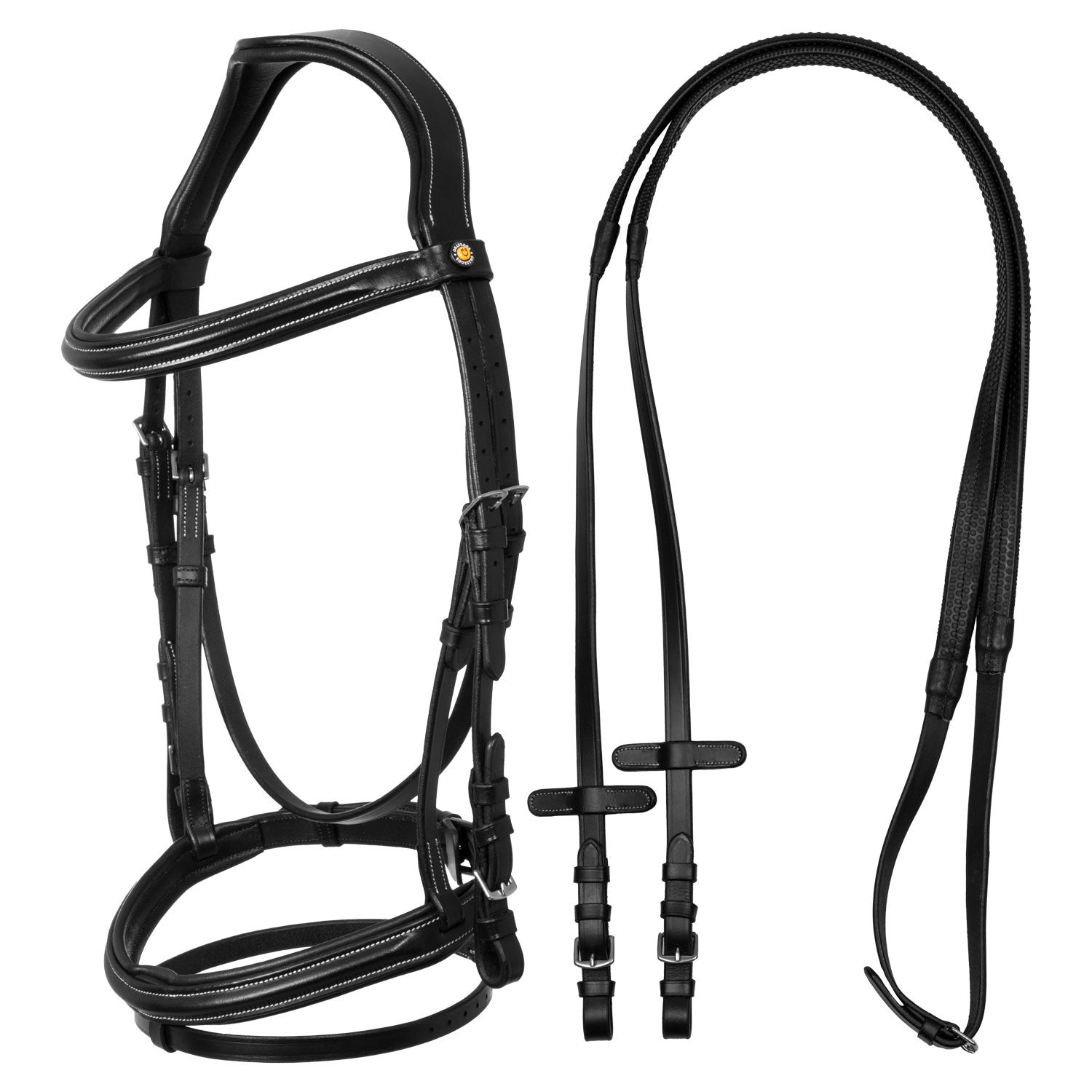 Raised and padded anatomical bridle.