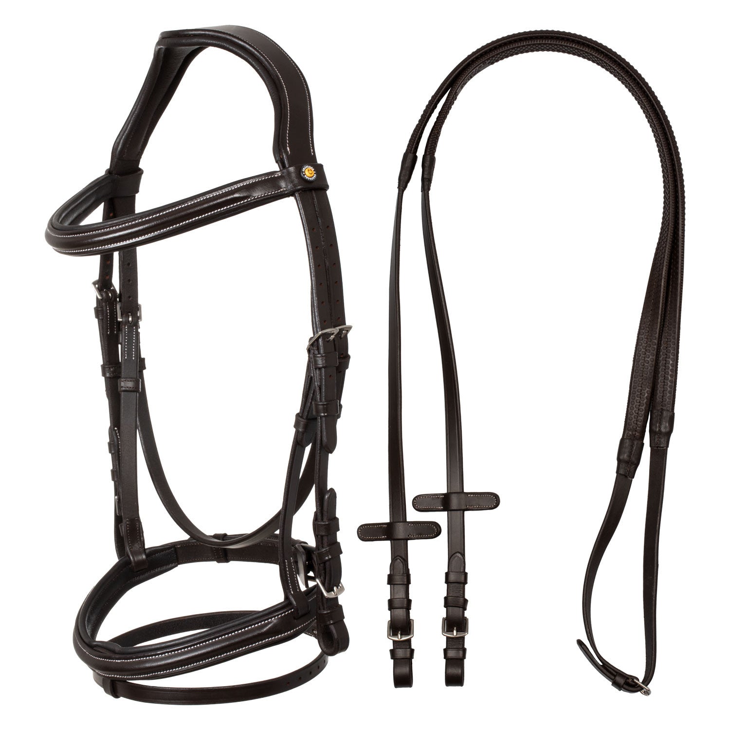 Raised and padded anatomical bridle.