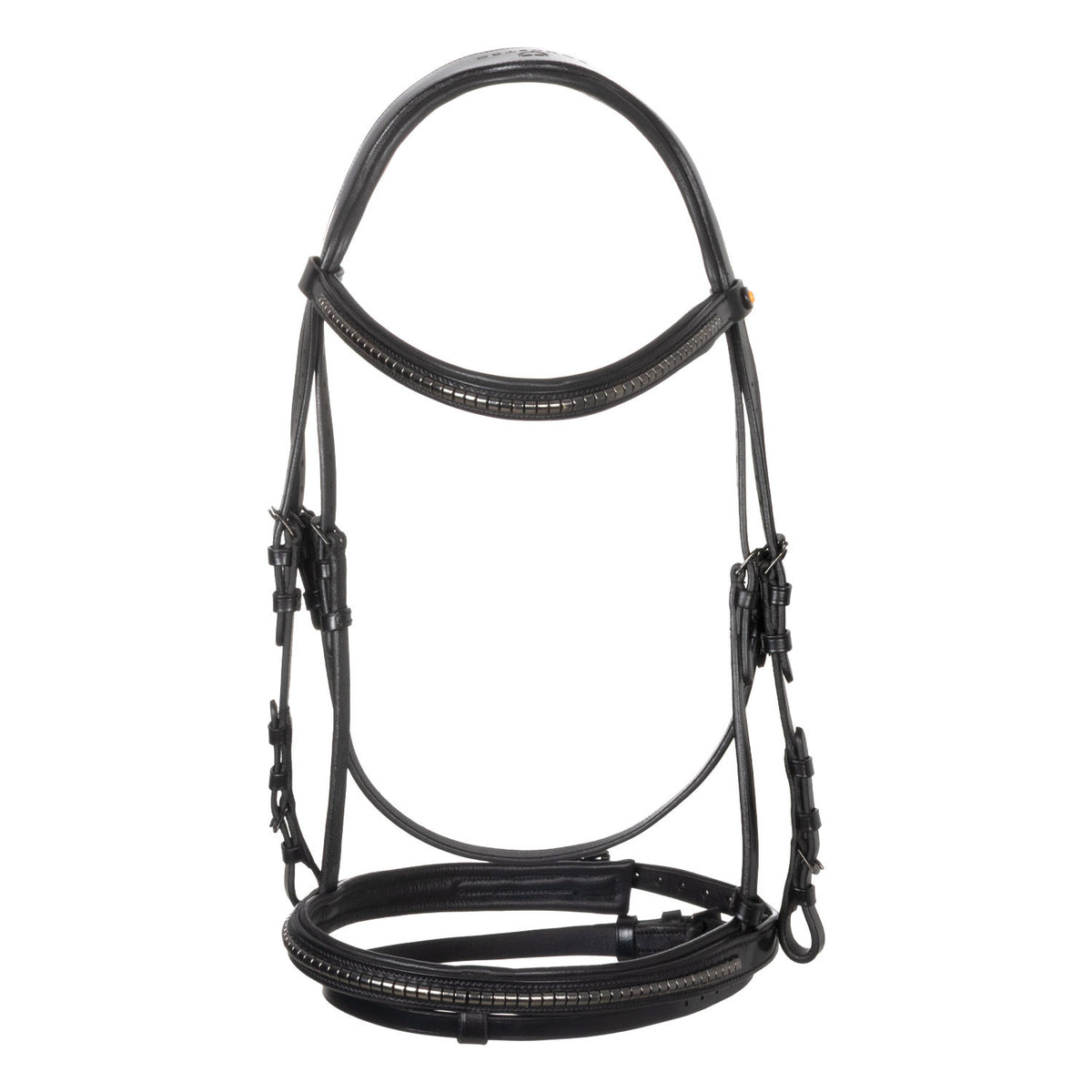 Leather bridle with black clincher