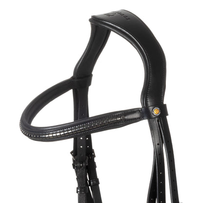 Leather bridle with black clincher