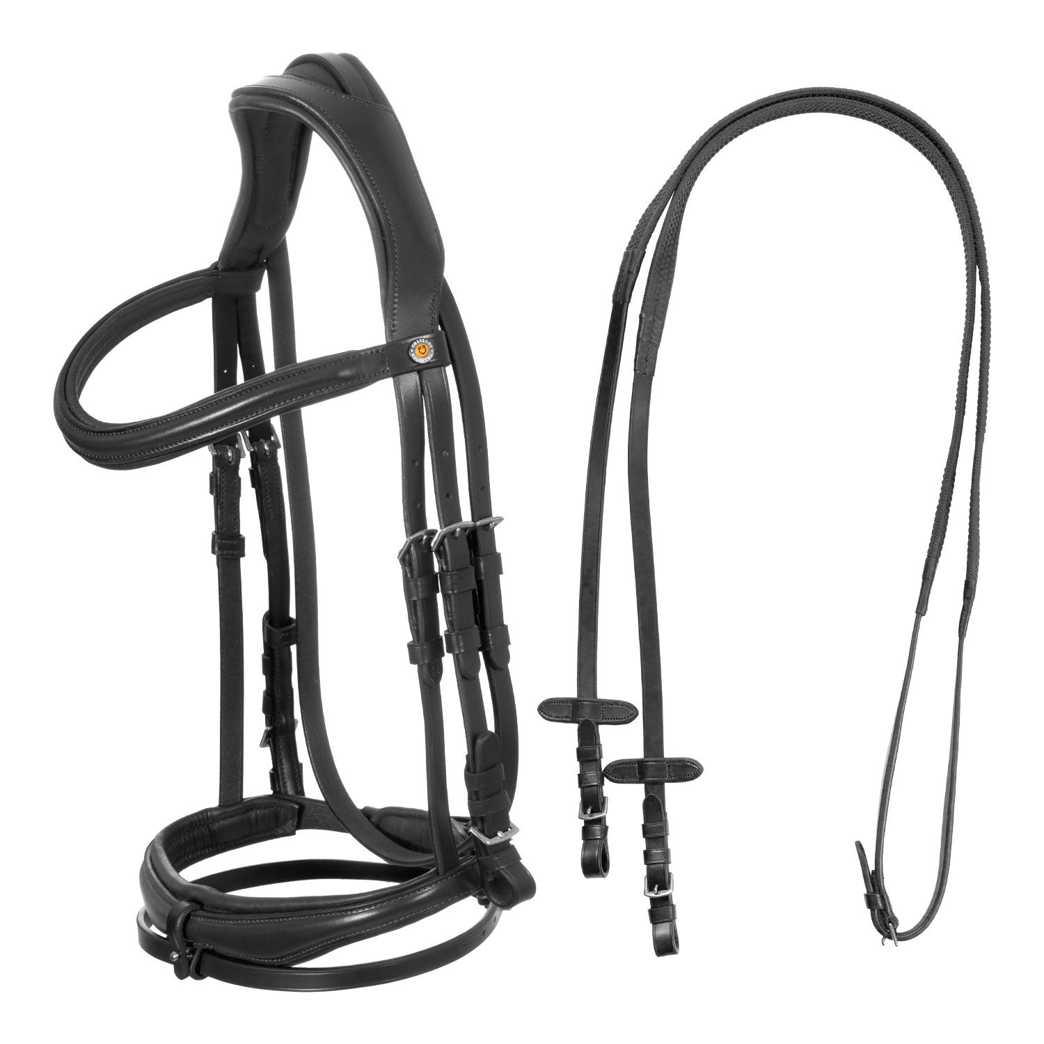 English bridle with anatomical noseband.