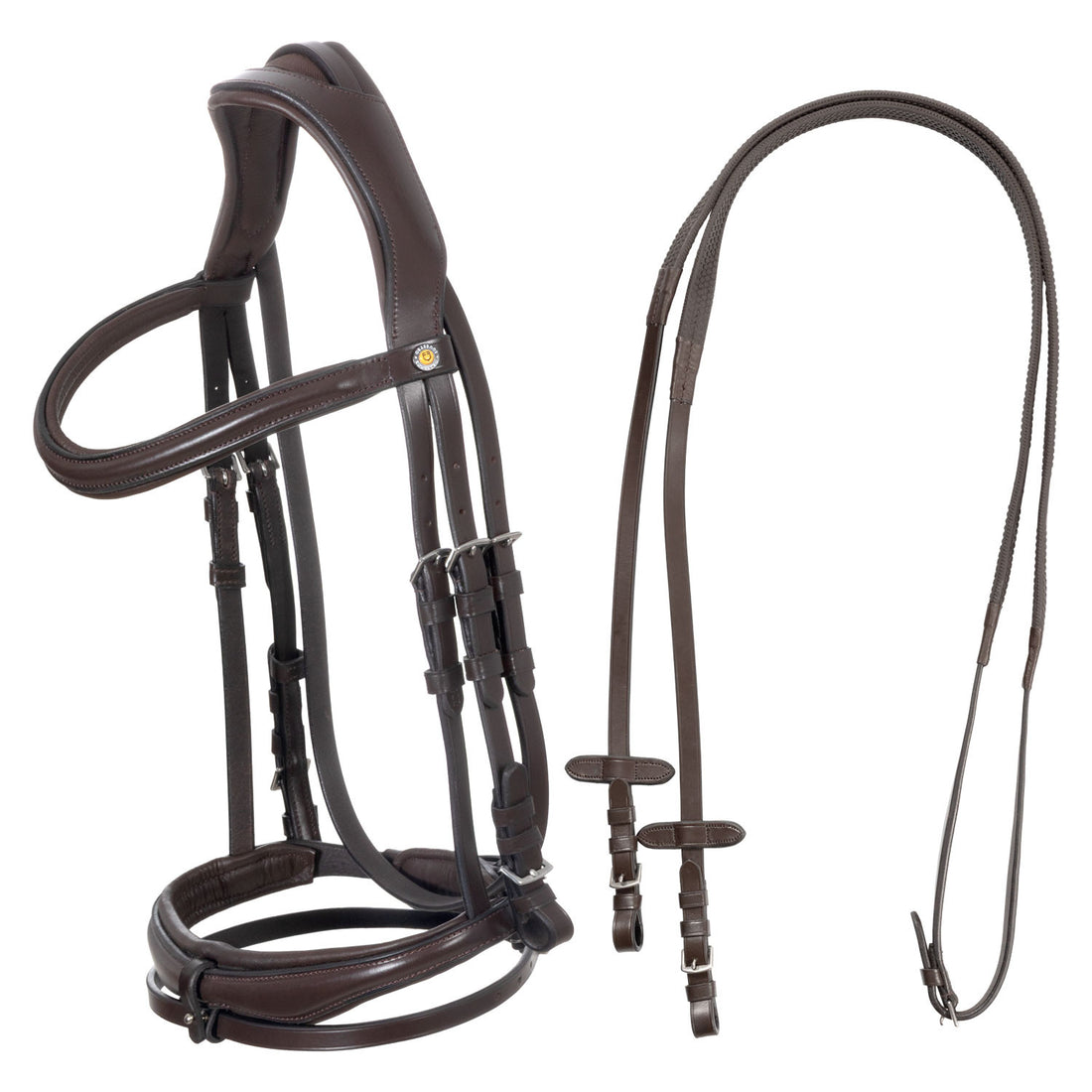 English bridle with anatomical noseband.