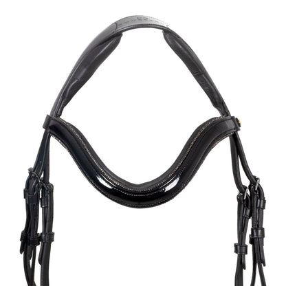 English bridle in polished leather with rhinestones