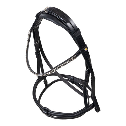 English leather bridle with rhinestone browband
