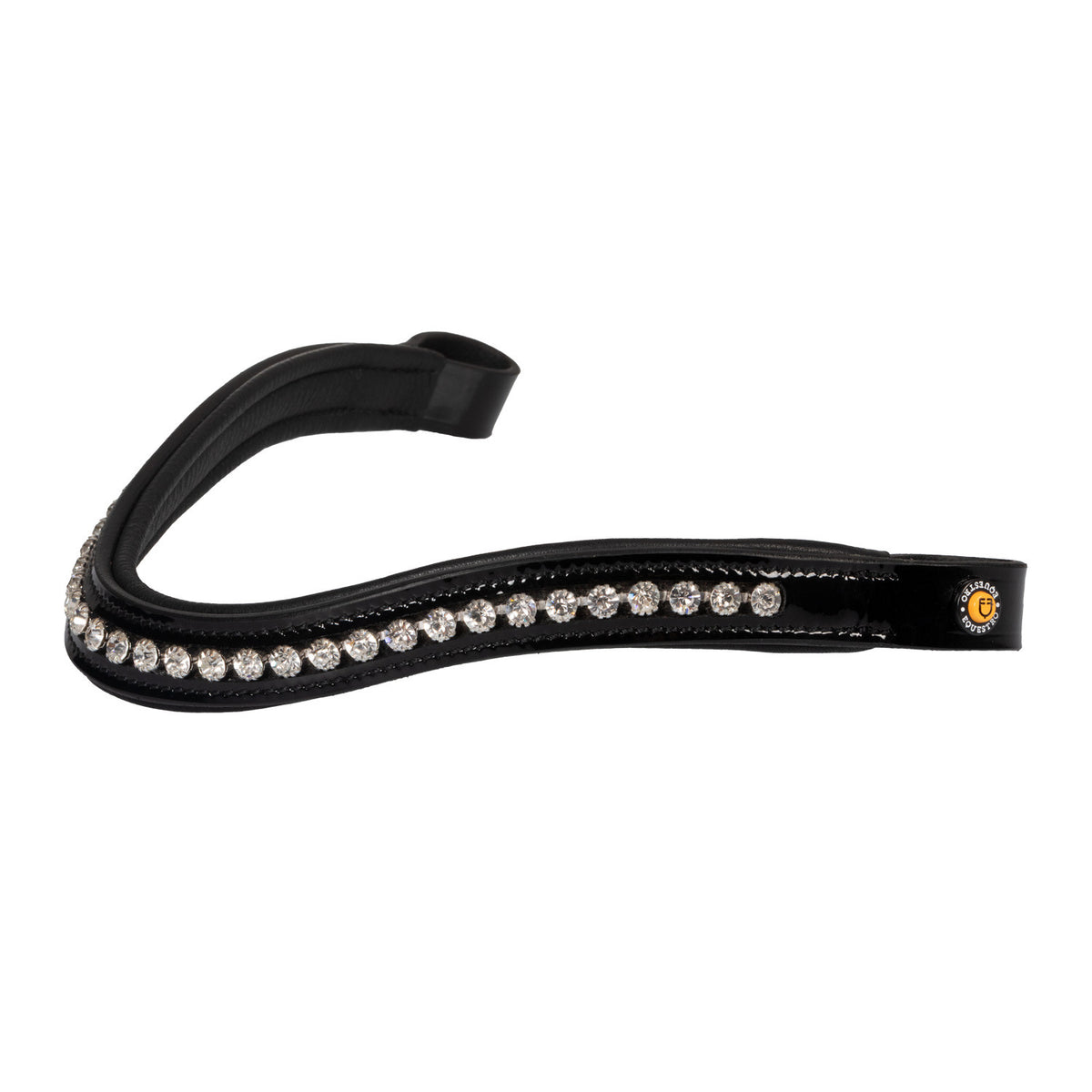 Leather dressage bridle with anatomical headpiece