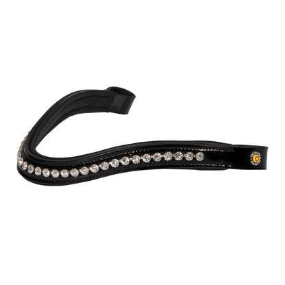 Leather dressage bridle with anatomical headpiece