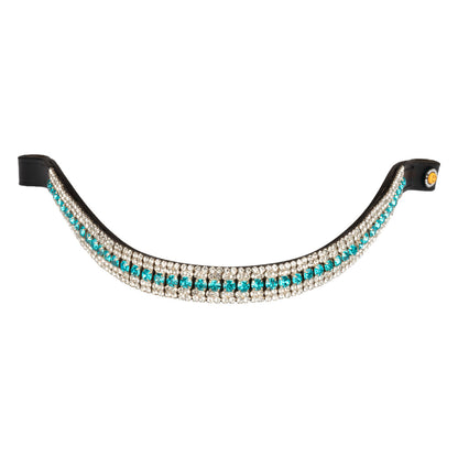 Blue Crystal leather browband