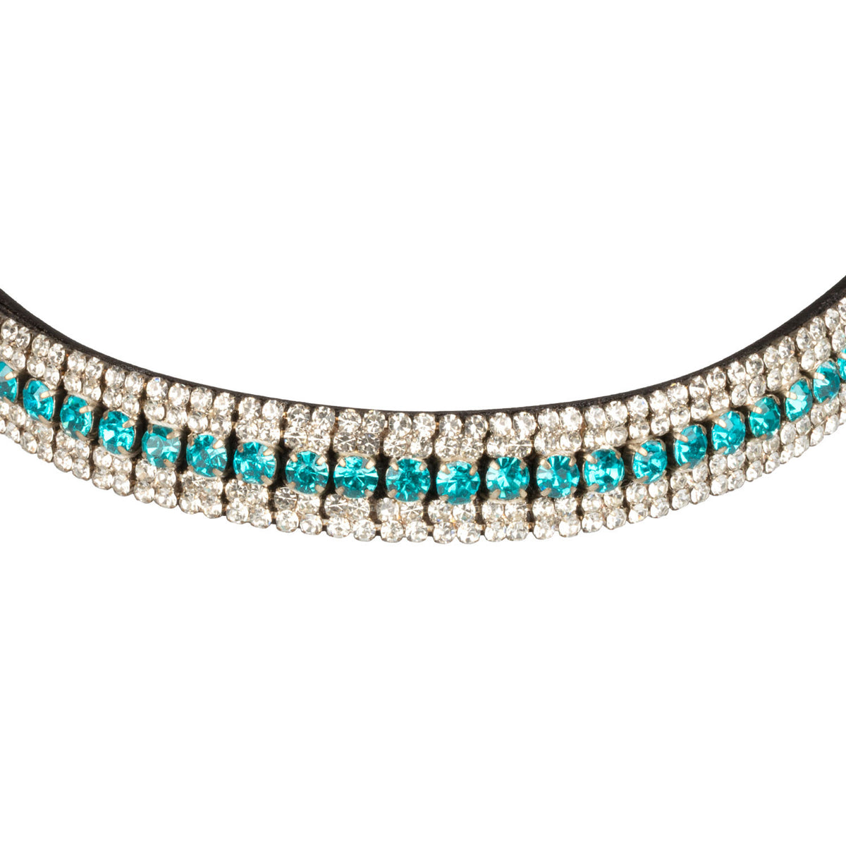 Blue Crystal leather browband