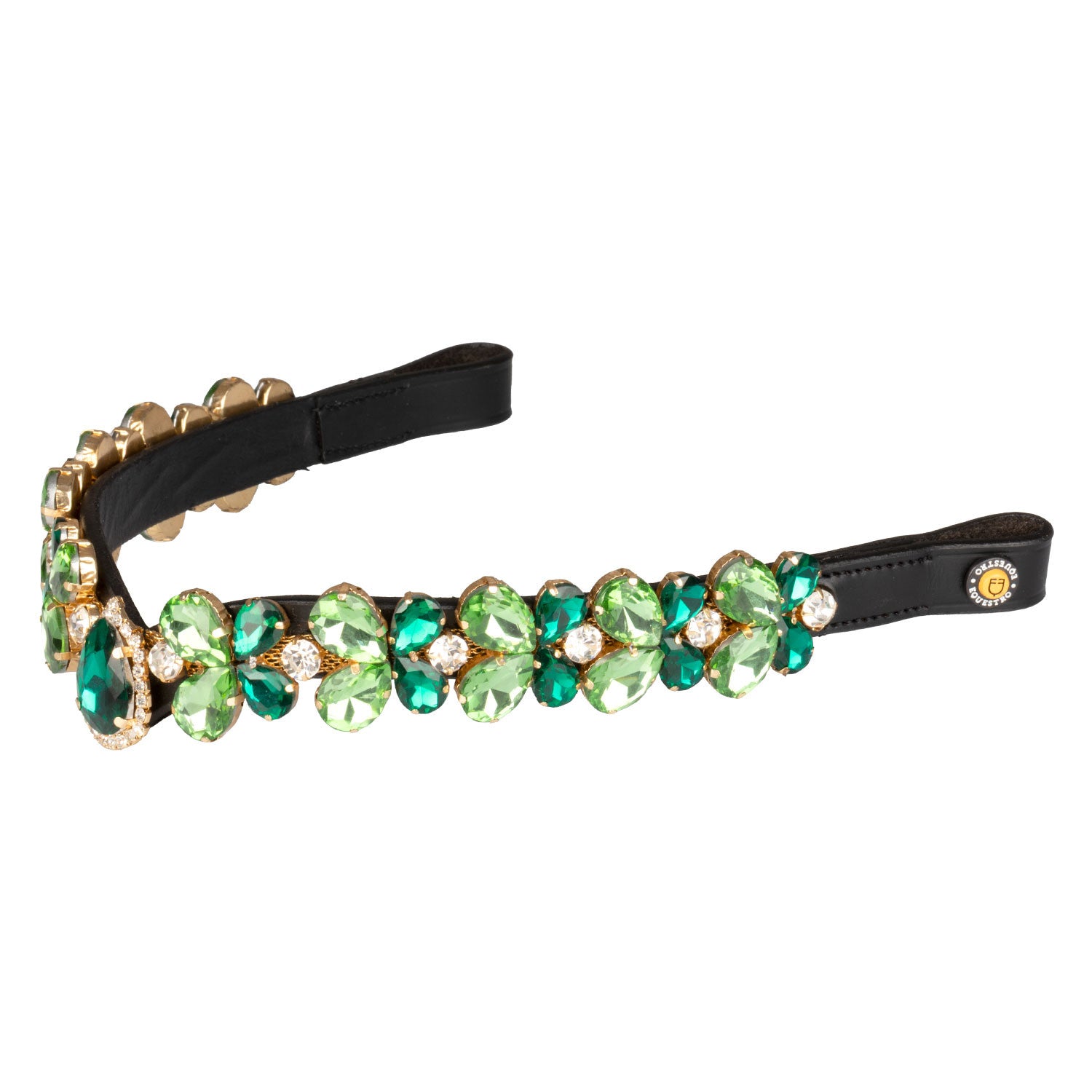 Green Ray Crystal leather browband.