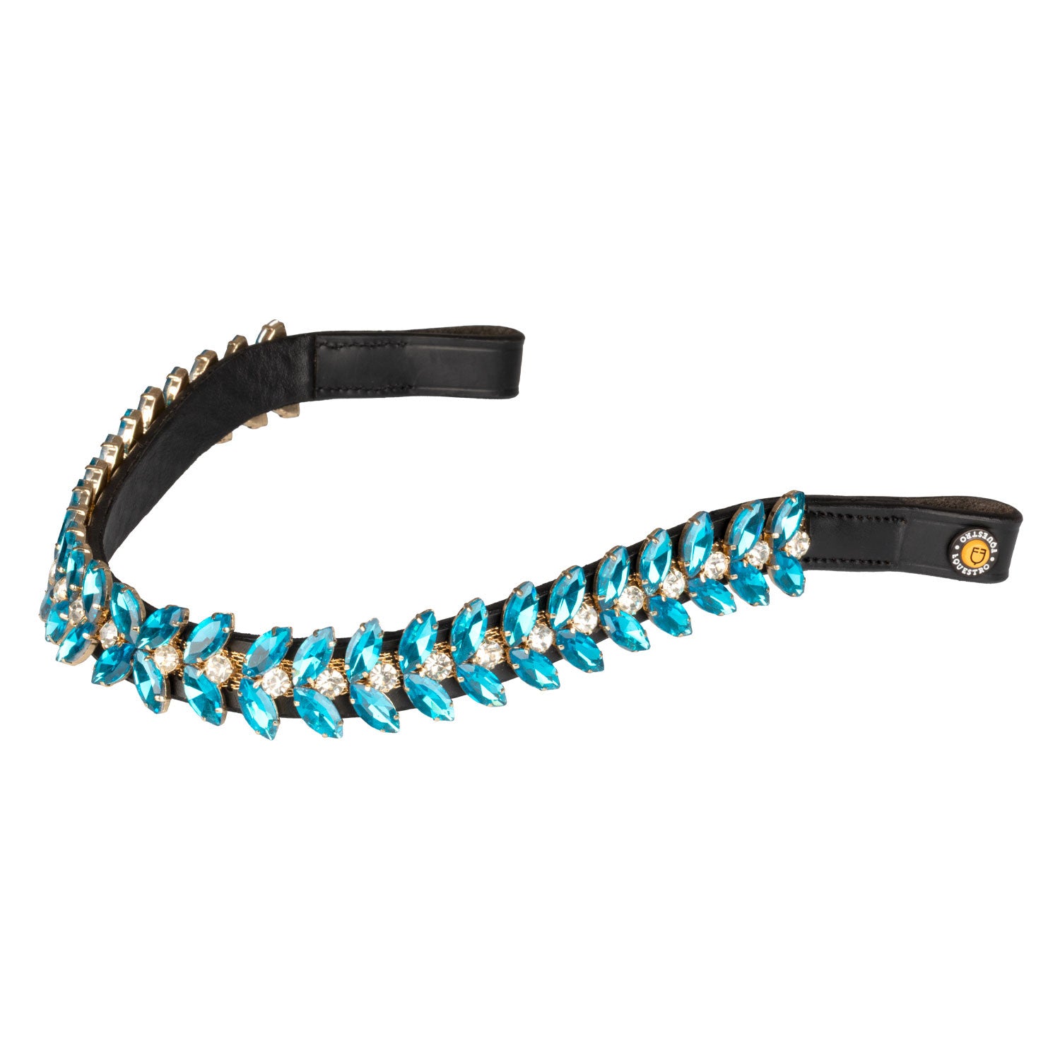 Blue Jets Crystal leather browband.