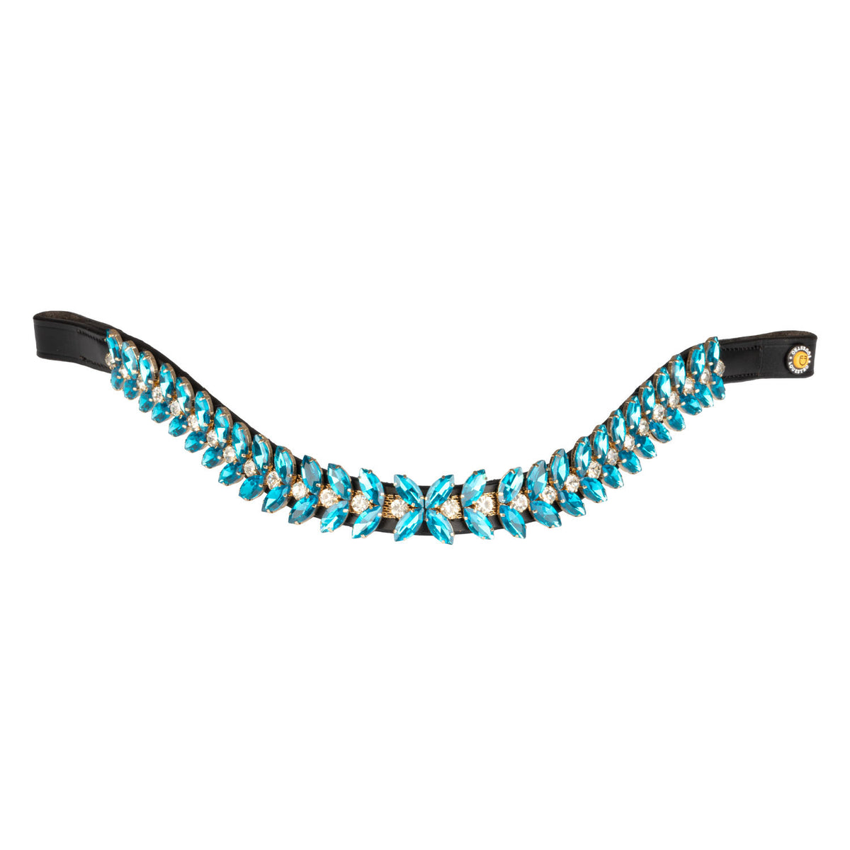 Blue Jets Crystal leather browband