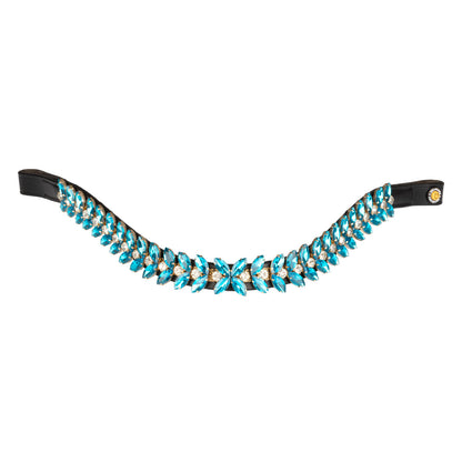 Blue Jets Crystal leather browband