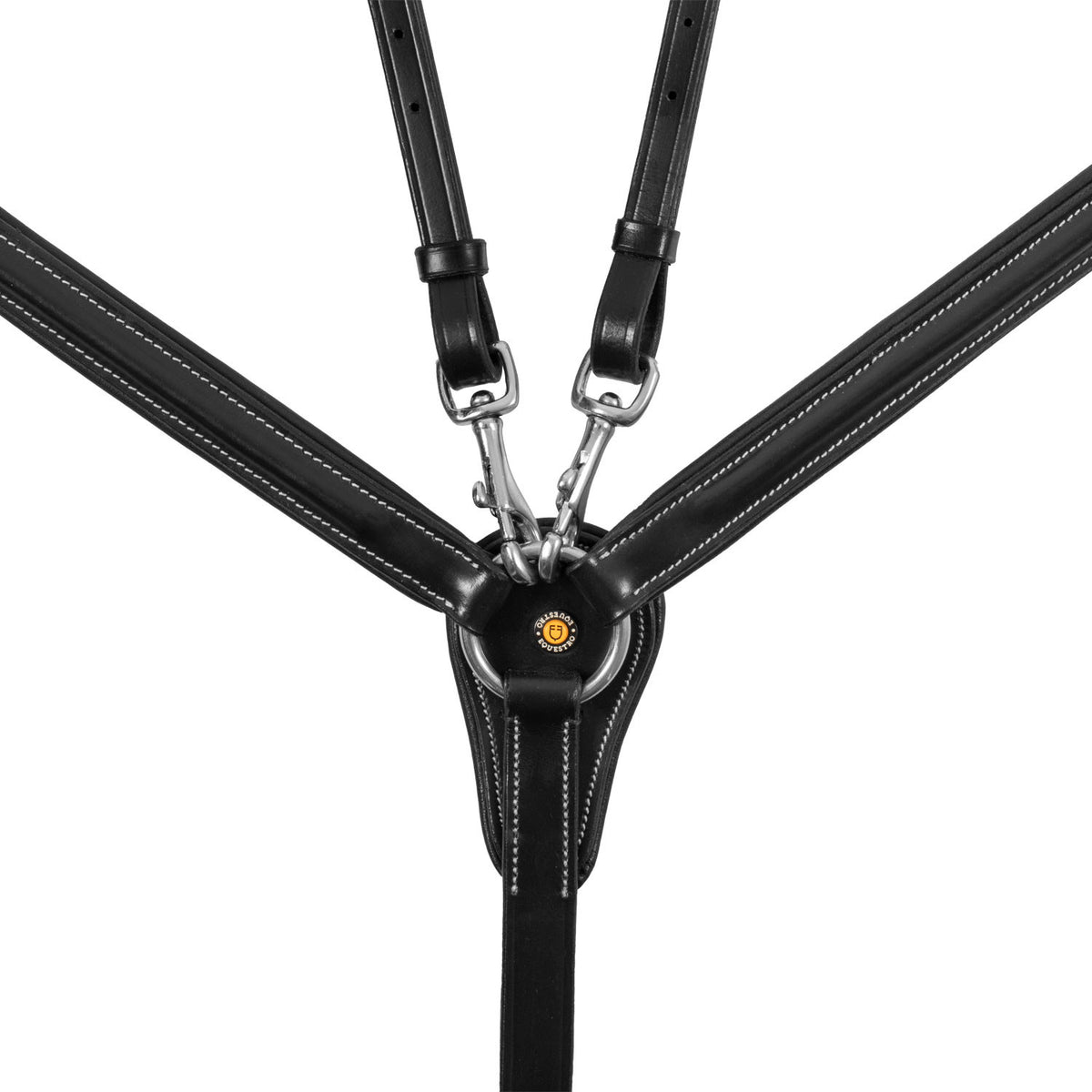LEATHER BREASTPLATE WITH ELASTIC INSERTS &amp; REMOVABLE MARTINGALE