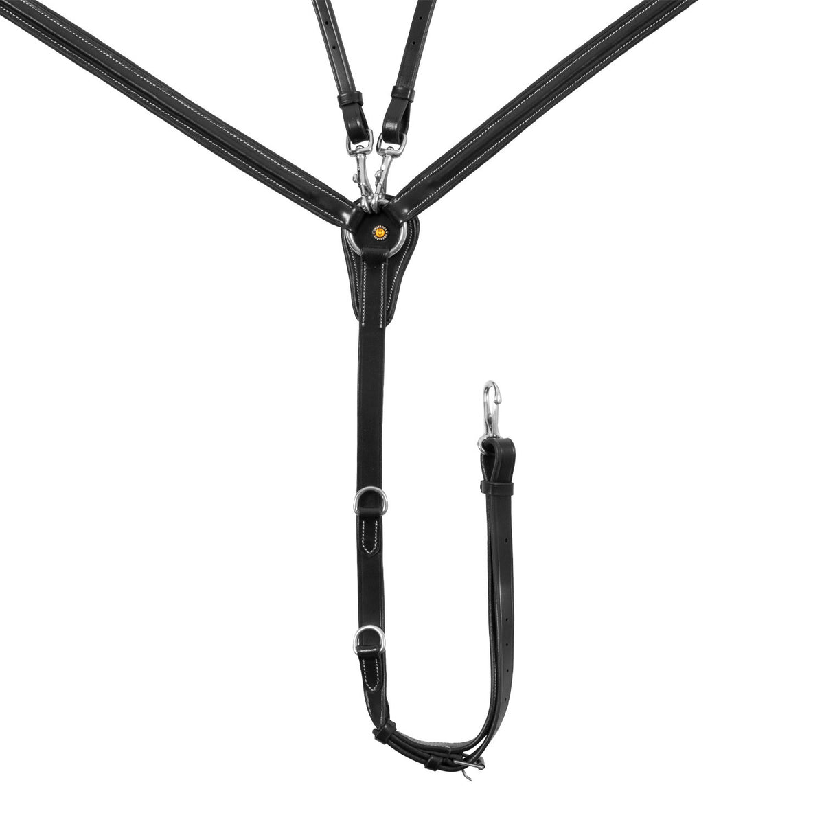 LEATHER BREASTPLATE WITH ELASTIC INSERTS &amp; REMOVABLE MARTINGALE