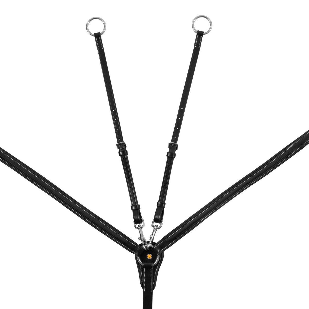 LEATHER BREASTPLATE WITH ELASTIC INSERTS &amp; REMOVABLE MARTINGALE