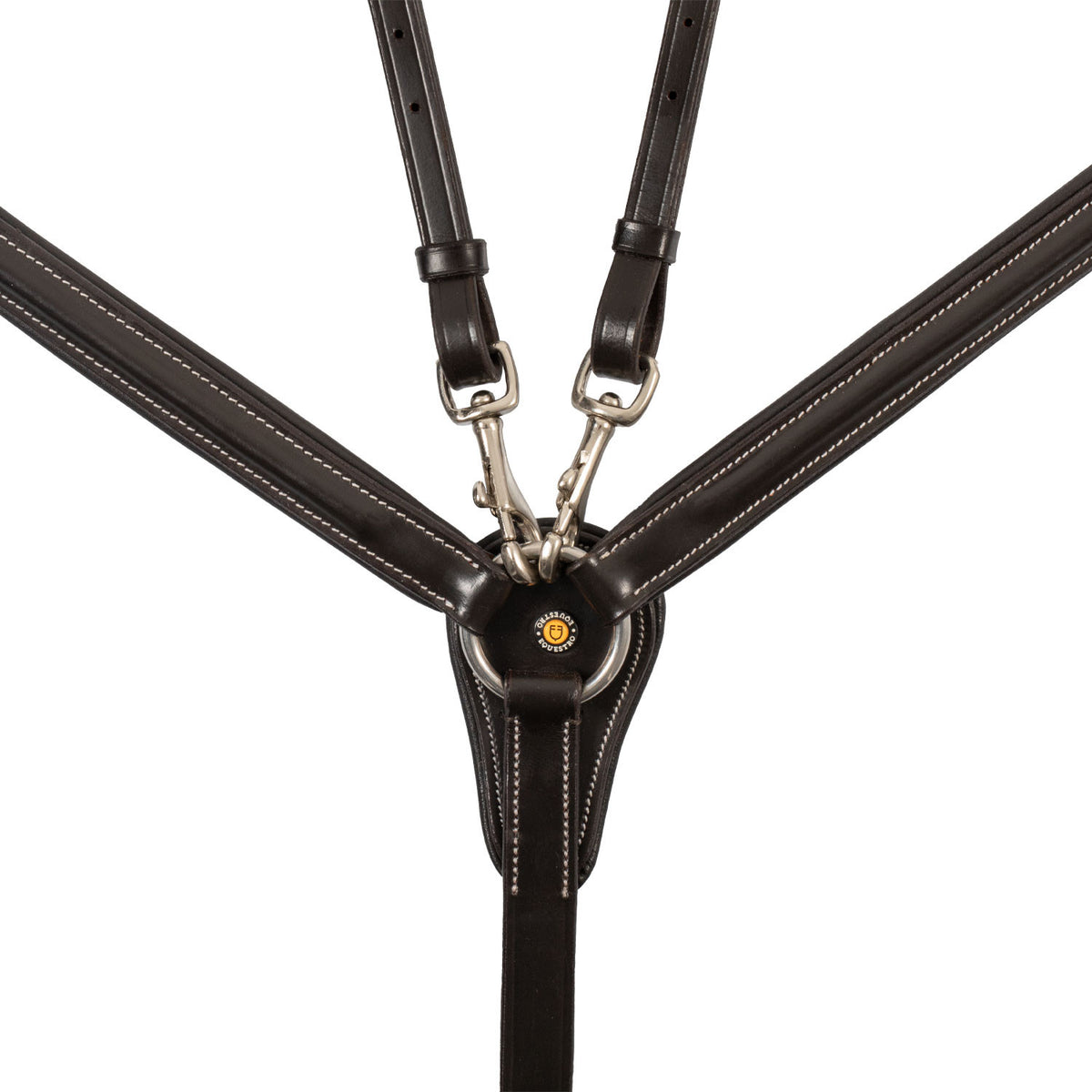 LEATHER BREASTPLATE WITH ELASTIC INSERTS &amp; REMOVABLE MARTINGALE