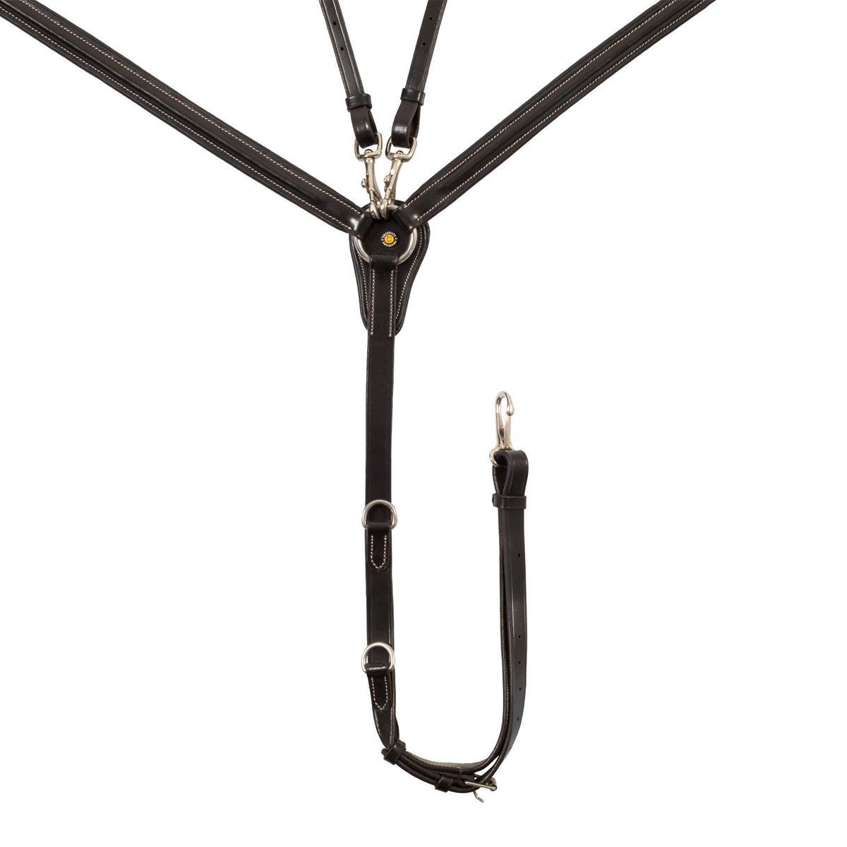 LEATHER BREASTPLATE WITH ELASTIC INSERTS &amp; REMOVABLE MARTINGALE