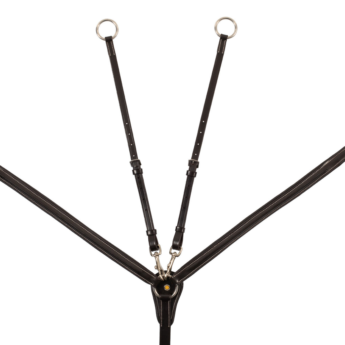 LEATHER BREASTPLATE WITH ELASTIC INSERTS &amp; REMOVABLE MARTINGALE