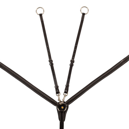 LEATHER BREASTPLATE WITH ELASTIC INSERTS &amp; REMOVABLE MARTINGALE