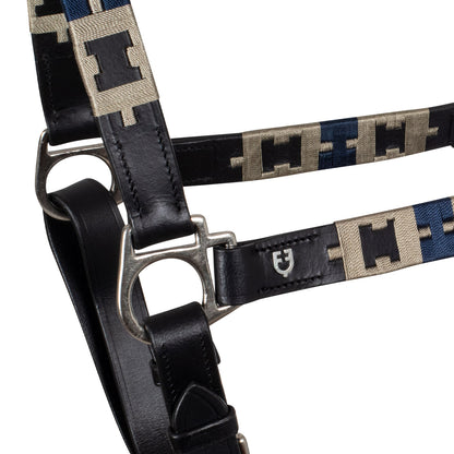 Leather halter with geometric pattern