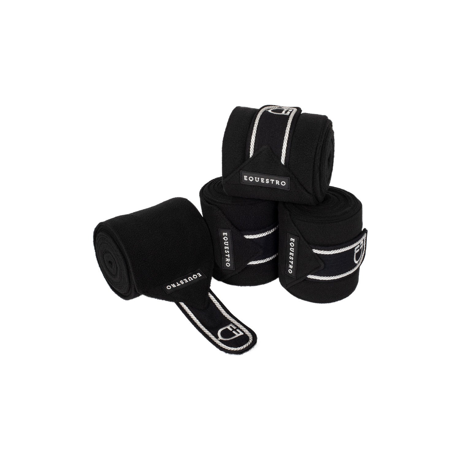 Fleece pony bandages with embroidered logo.