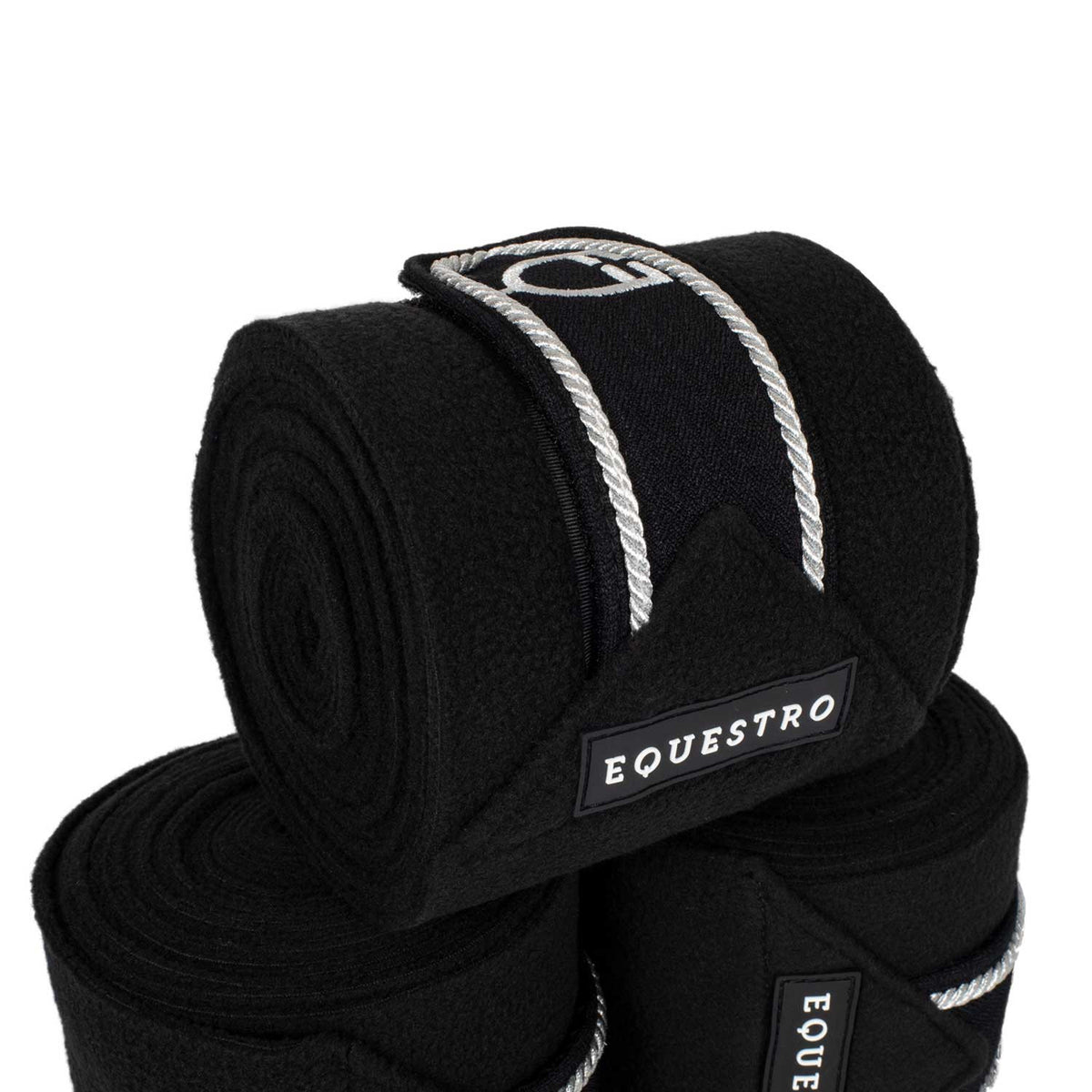 Fleece pony bandages with embroidered logo