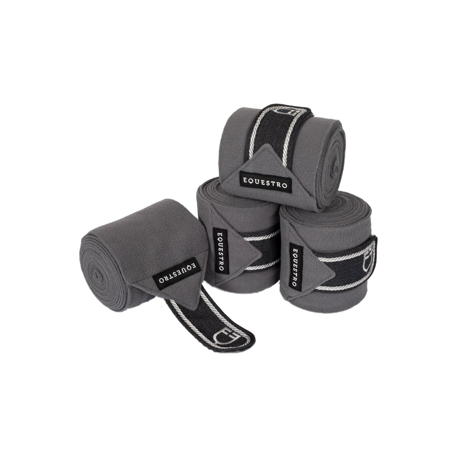 Fleece pony bandages with embroidered logo.