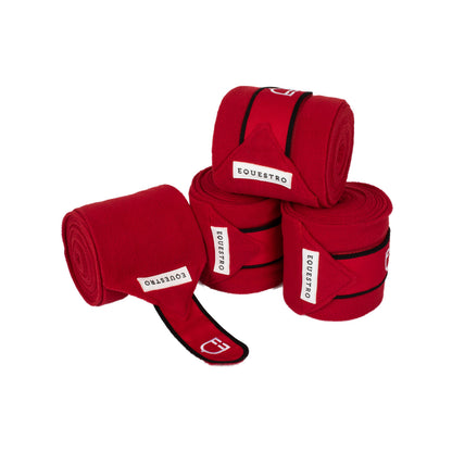 Fleece bandages with hook-and-loop fastening.