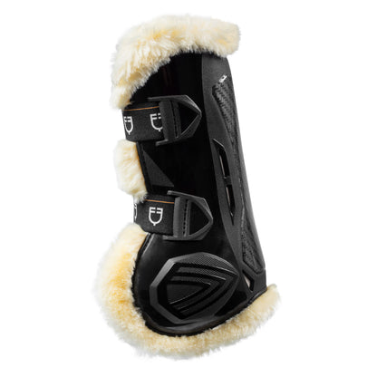Synthetic sheepskin quick release tendon boots