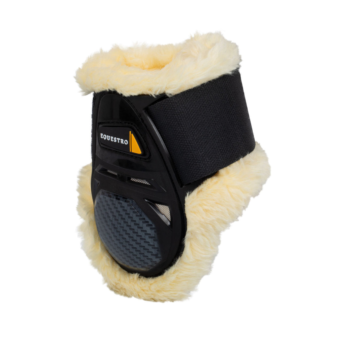 Equestro Spider Man fetlock Boots With Synthetic Sheepskin Colour Natural