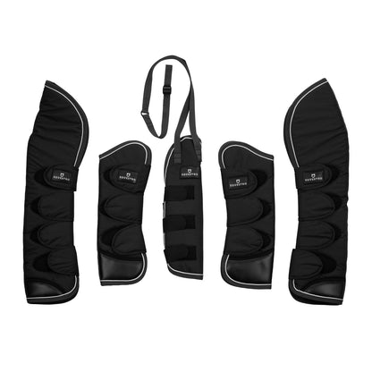 Travelling boots set and tail guard with rubber patch.