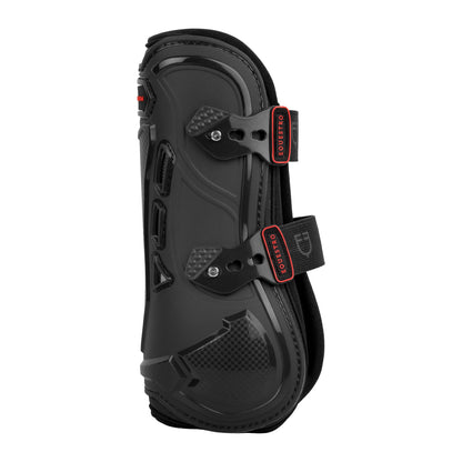 Polyurethane tendon boots with neoprene padding.