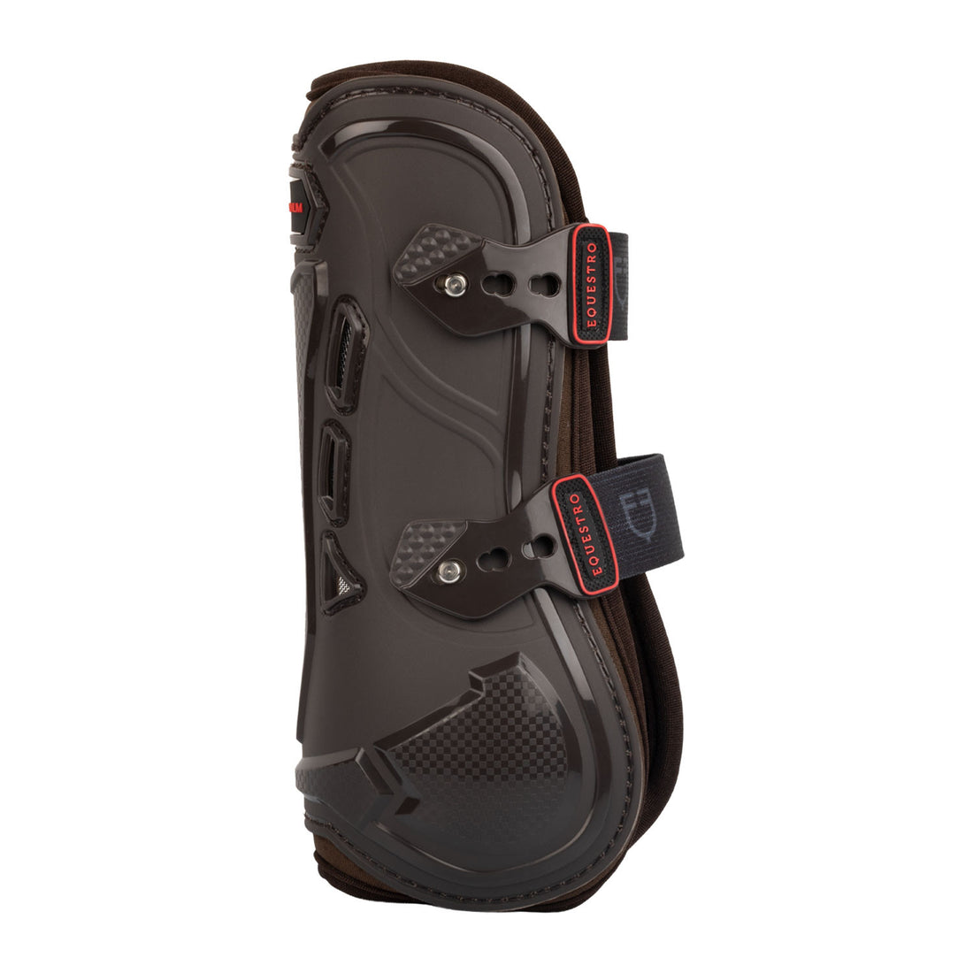 Polyurethane tendon boots with neoprene padding.
