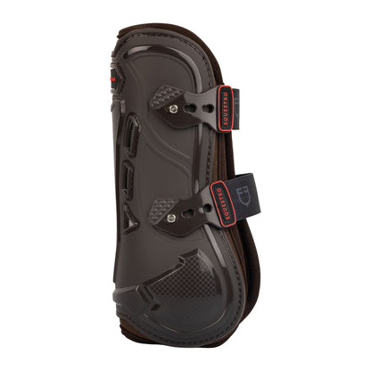 Polyurethane tendon boots with neoprene padding.