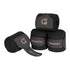 Fleece bandages with rhinestone logo.