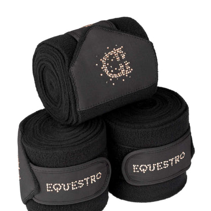 Equestro Fleece Bandages With Rhinestone Logo